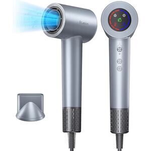 Silver Hair Dryer with LED Display